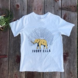 Ivory Ella Elephant Soft White Varsity T-Shirt